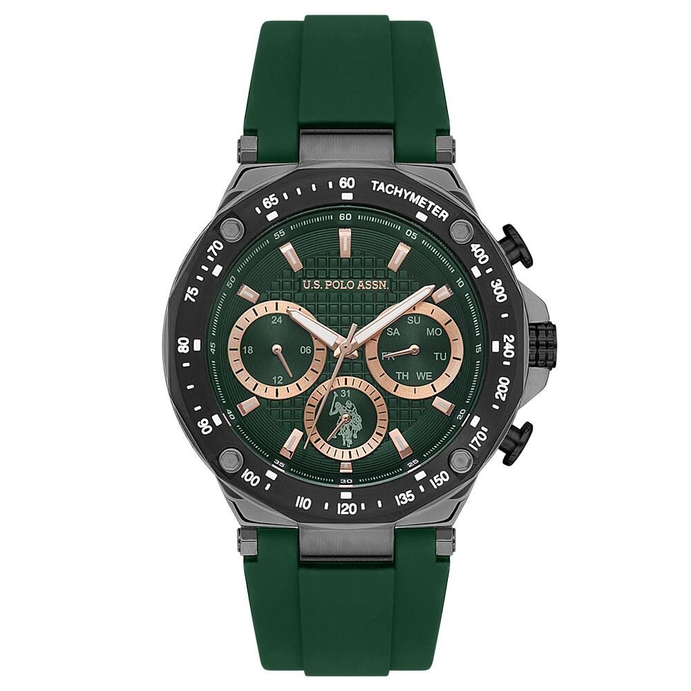 U.S. POLO ASSN. USPA1076-02 YEŞİL SİLİKON KORDON ERKEK KOL SAATİ