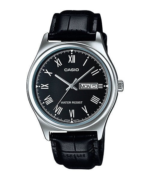 CASIO MTP-V006L-1BUDF SİYAH DERİ KORDON ROMA RAKAMLI ERKEK KOL SAATİ