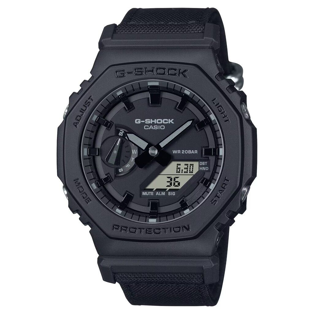 CASIO G-SHOCK GA-2100BCE-1ADR SİYAH KUMAŞ KORDON ANALOG/DİJİTAL ERKEK KOL SAATİ
