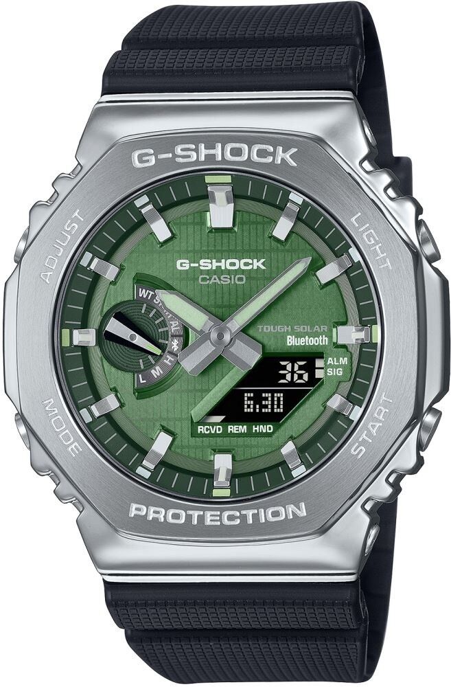 CASIO G-SHOCK GBM-2100A-1A3DR SİYAH SİLİKON YEŞİL KADRAN ANALOG/DİJİTAL PİLSİZ SOLAR ERKEK KOL SAATİ