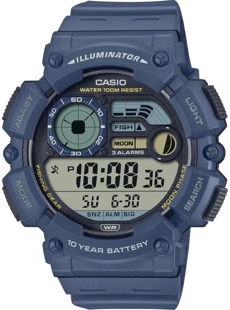 CASIO WS-1500H-2AVDF LACİVERT SİLİKON KORDON DİJİTAL ERKEK KOL SAATİ