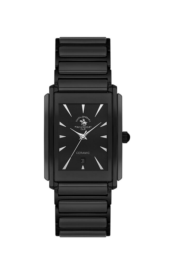 SANTA BARBARA POLO CLUB SB.4.10029-7 SİYAH İYON KAPLAMA DİKDÖRTGEN SERAMİK ERKEK KOL SAATİ