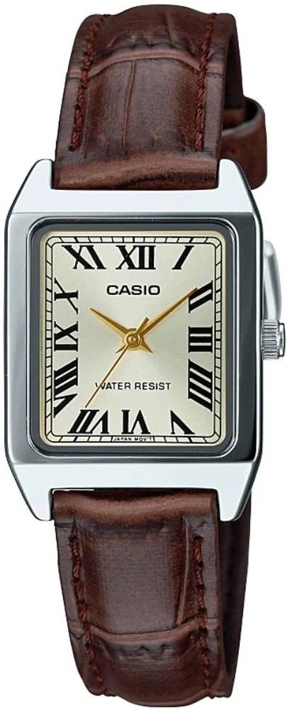 CASIO LTP-V007L-9BUDF KAHVERENGİ DERİ KORDON ROMA RAKAMLI KARE KADIN KOL SAATİ