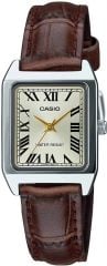CASIO LTP-V007L-9BUDF KAHVERENGİ DERİ KORDON ROMA RAKAMLI KARE KADIN KOL SAATİ