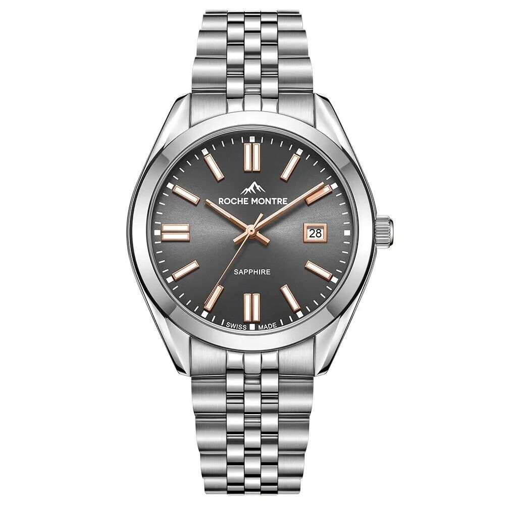 ROCHE MONTRE RMG6008-04 SWISS MADE SAFİR CAM ÇELİK ERKEK KOL SAATİ