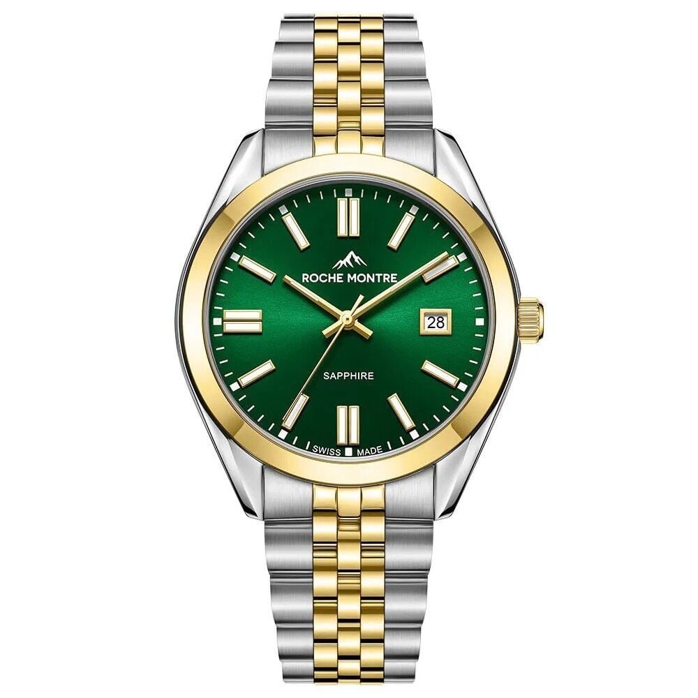 ROCHE MONTRE RMG6008-05 SWISS MADE YEŞİL KADRAN SAFİR CAM ERKEK KOL SAATİ