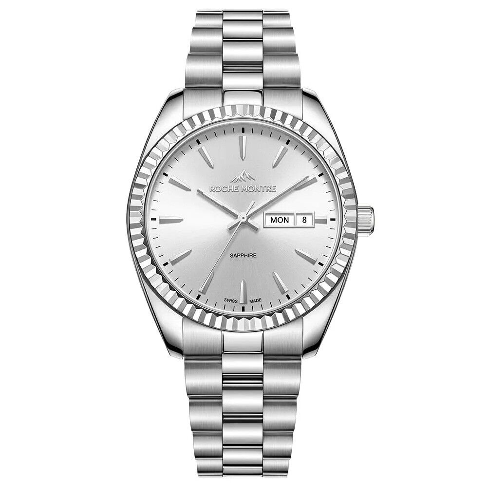 ROCHE MONTRE RMG6001-02 SWISS MADE SAFİR CAM ÇELİK ERKEK KOL SAATİ